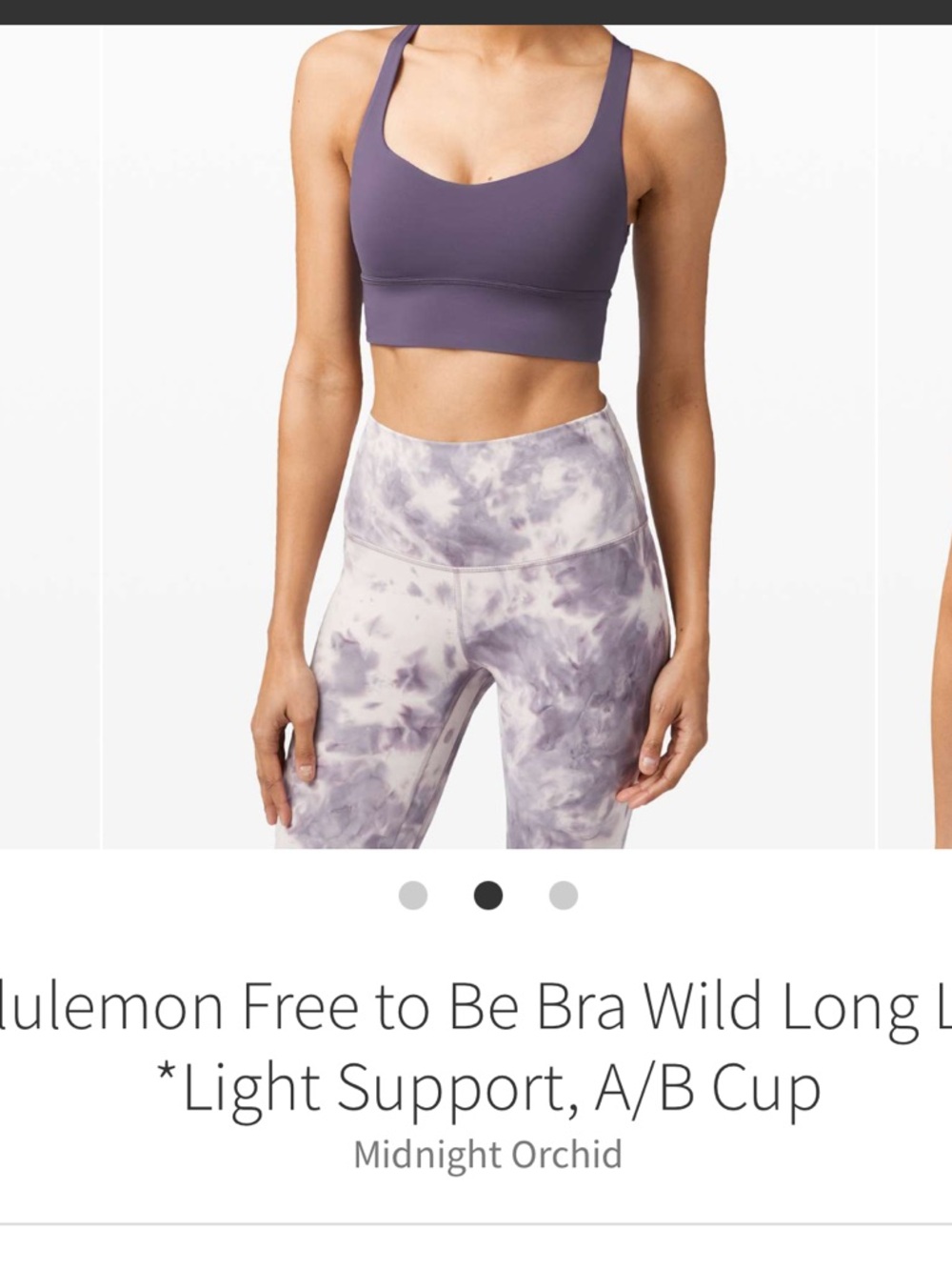 lululemon athletica Free to be Wild Long-Line sports bra in Midnight Orchid